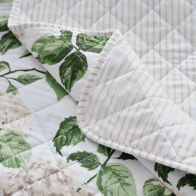 Martha Stewart Hydrangea Floral Quilt Set