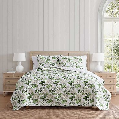 Martha Stewart Hydrangea Floral Quilt Set