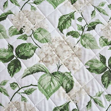 Martha Stewart Hydrangea Floral Quilt Set