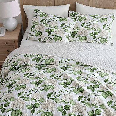 Martha Stewart Hydrangea Floral Quilt Set