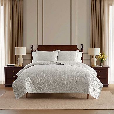 Martha Stewart Fern Embroidery Quilt Set
