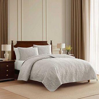 Martha Stewart Fern Embroidery Quilt Set