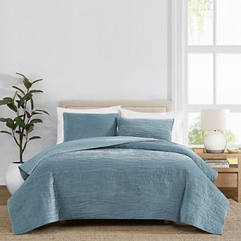 Royal Velvet Wavy Cotton Velvet Quilt Set