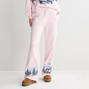 Juniors' Chevrolet Truck Winter Mountain Scene Relaxed Fit Straight Leg Pants
