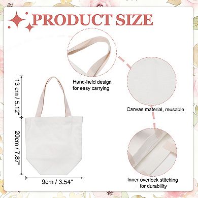 1Pc Canvas Tote Bag, Grocery Shopping Bag with Handles