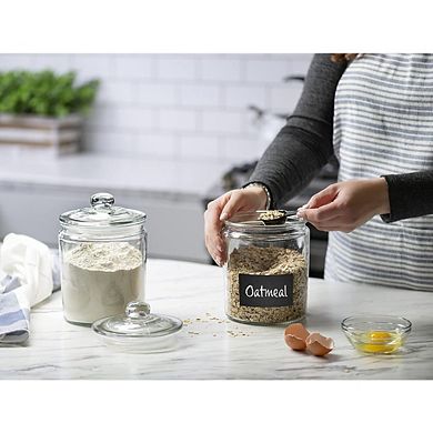 Glass Canister Set with Airtight Lids, Labels & Food Storage Jars
