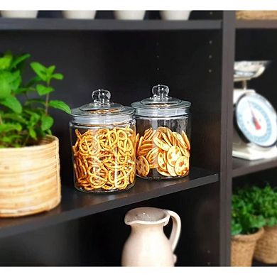 Glass Canister Set with Airtight Lids, Labels & Food Storage Jars