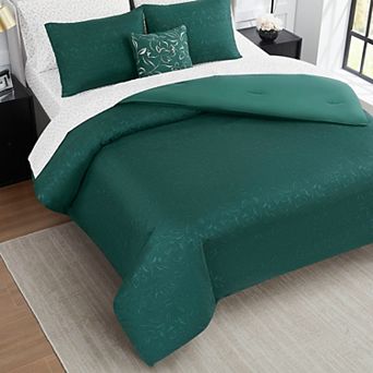 Nine West Abstract Floral 8 pc Comforter Set with Coordinating Throw Pillow
