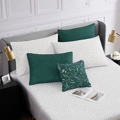 Nine West Abstract Floral 8-Piece Comforter Set with Coordinating Throw Pillow