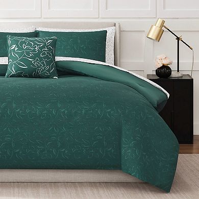 Nine West Abstract Floral 8-Piece Comforter Set with Coordinating Throw Pillow