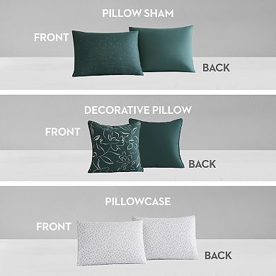 Nine West Abstract Floral 8-Piece Comforter Set with Coordinating Throw Pillow