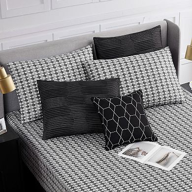Nine West Oslo Stripe 8-Piece Comforter Set with Coordinating Throw Pillow