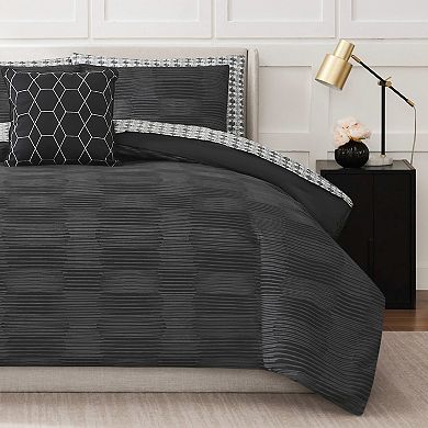 Nine West Oslo Stripe 8-Piece Comforter Set with Coordinating Throw Pillow