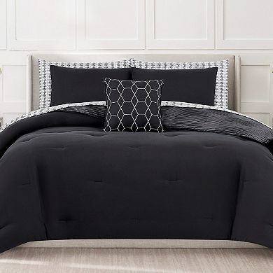 Nine West Oslo Stripe 8-Piece Comforter Set with Coordinating Throw Pillow
