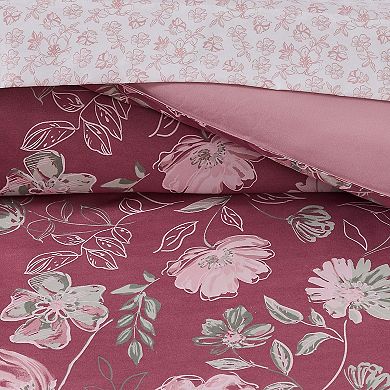 Nine West Shilo Floral 8-Piece Comforter Set with Coordinating Throw Pillow