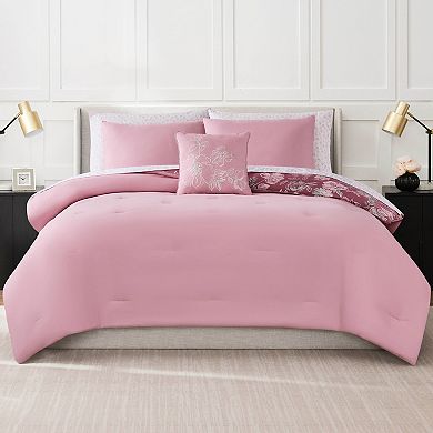 Nine West Shilo Floral 8-Piece Comforter Set with Coordinating Throw Pillow