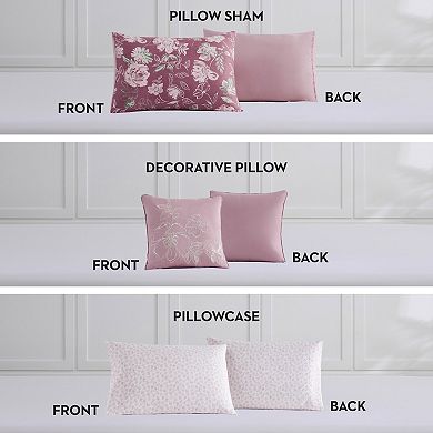 Nine West Shilo Floral 8-Piece Comforter Set with Coordinating Throw Pillow