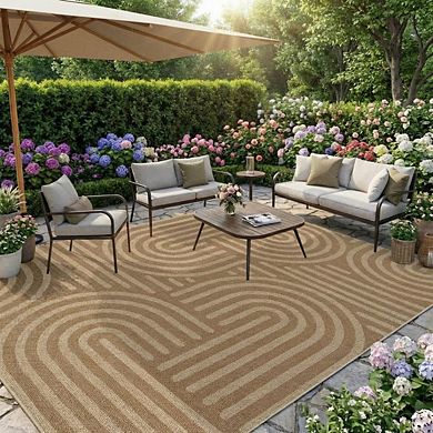 Low Pile Bordered Geometry Stain Resistant Printed Folded Indoor Area Rug for Laundry Living Room