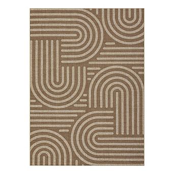 Low Pile Bordered Geometry Stain Resistant Printed Folded Indoor Area Rug for Laundry Living Room