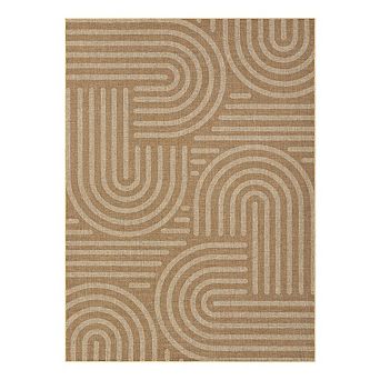 Low Pile Bordered Geometry Stain Resistant Printed Folded Indoor Area Rug for Laundry Living Room