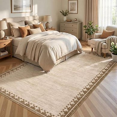 Fashionwu Simple Non Shedding Home Decor Non Slip Kitchen Non Shedding Stain Resistant Bordered Rug