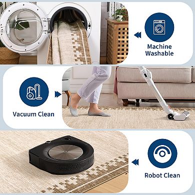 Fashionwu Simple Non Shedding Home Decor Non Slip Kitchen Non Shedding Stain Resistant Bordered Rug