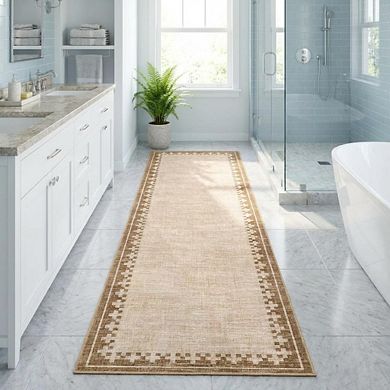 Fashionwu Simple Non Shedding Home Decor Non Slip Kitchen Non Shedding Stain Resistant Bordered Rug