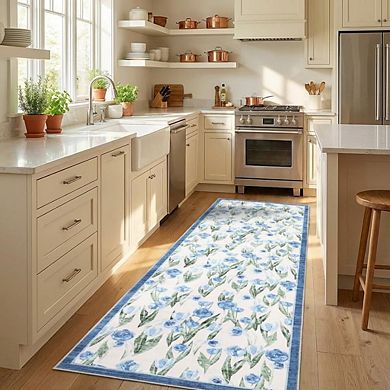 Fashionwu Home Decor Non Shedding Washable Thin Non Shedding Kitchen Easy to Clean Modern Area Rug
