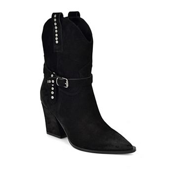 Nine West Weslie Women's Suede Western Boots With Block Heel