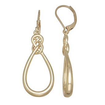 Napier Gold Tone Knotted Double Drop Dangle Earrings