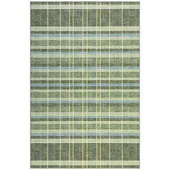 Fashionwu Grid Printed Washable Bordered Folded Line Non Shedding Non Slip Stain Resistant Area Rug