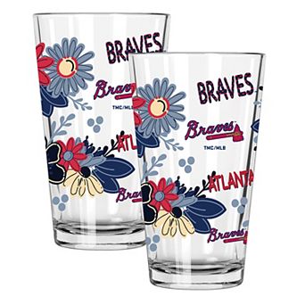 MLB Atlanta Braves 2-Pack 16-oz. Flowers Pint Glass Set