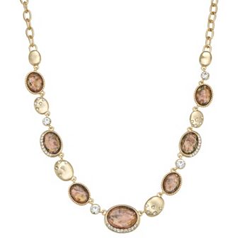 Napier Gold Tone Burgundy Ivy Collar Necklace