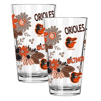 MLB Baltimore Orioles 2-Pack 16-oz. Flowers Pint Glass Set
