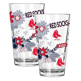 MLB Boston Red Sox 2-Pack 16-oz. Flowers Pint Glass Set