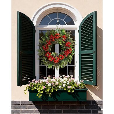 20 Inch Artificial Dragon Beard Flower Wreath, Greenery Wreath for Front Door,Porch,Wall Home Decor