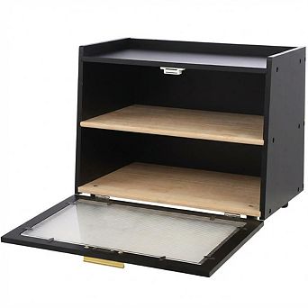 Double Layer Large Bread Box for Kitchen Counter,Large Bread Storage Container Farmhouse Bread Box