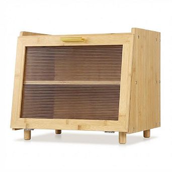 Double Layer Large Bread Box for Kitchen Counter,Large Bread Storage Container Farmhouse Bread Box
