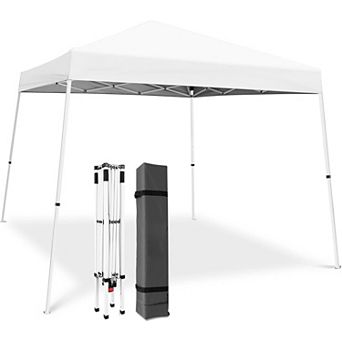 10x10 Pop Up Canopy Tent,Outdoor Beach Tent Slant Legs with Storage Bag, Folding Portable Gazebo