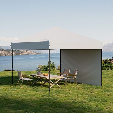 10x10 Pop-Up Canopy with Removable 3 Sidewalls - Easy Up Camping Tent with One Button Push Setup