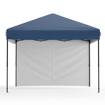10x10 Pop-Up Canopy with Removable 3 Sidewalls - Easy Up Camping Tent with One Button Push Setup