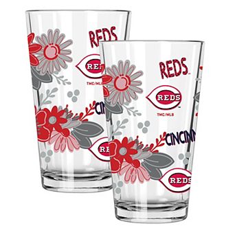 MLB Cincinnati Reds 2-Pack 16-oz. Flowers Pint Glass Set