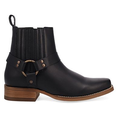 Dingo Rowdy Men's Leather Ankle Boots With Bit Detail