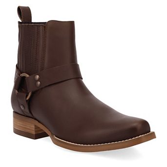 Dingo Rowdy Men's Leather Ankle Boots With Bit Detail