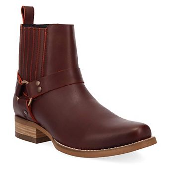 Dingo Rowdy Men's Leather Ankle Boots With Bit Detail