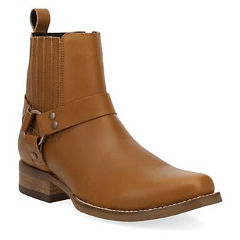 Dingo Rowdy Men's Leather Ankle Boots With Bit Detail