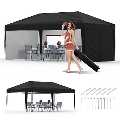 10'x20' Canopy Tent, Pop-Up Folding Canopy Tent,Water-Resistant Oxford Fabric,with 3 Sidewalls