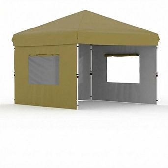 10x10 Pop-Up Canopy with Removable 3 Sidewalls - Easy Up Camping Tent with One Button Push Setup