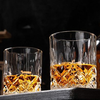 Old Fashioned Whiskey Glasses Set of 4, 10 oz Rocks Glasses with Luxury Box