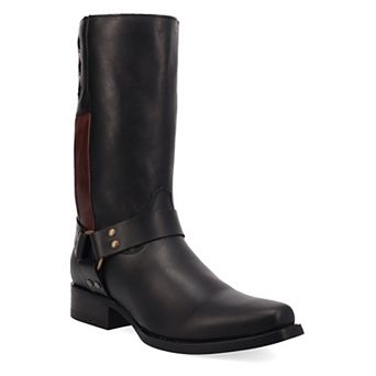 Dingo Patriot Men's Leather Knee-High Boots With Star Detail